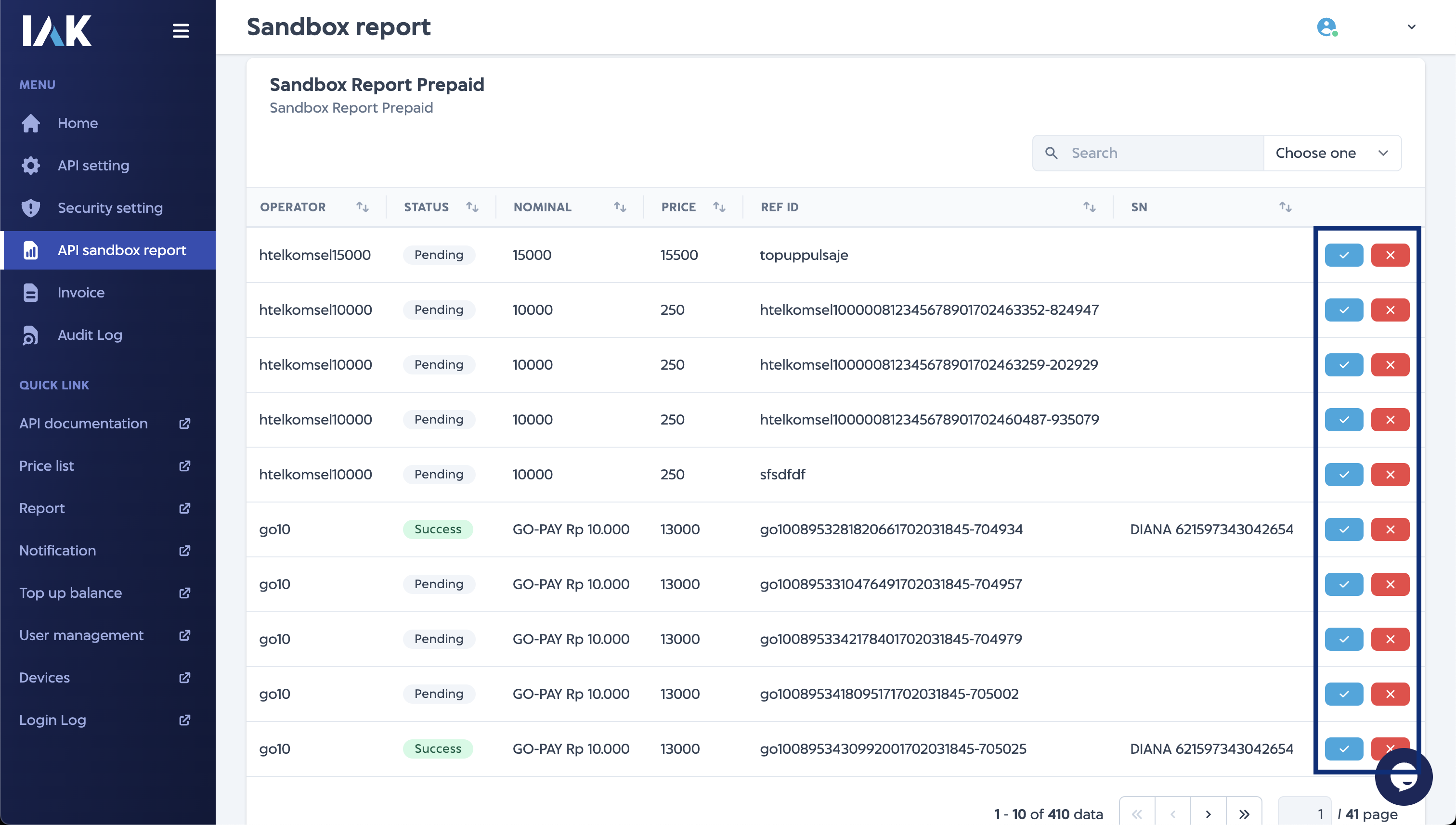 Sandbox Report Manual Success